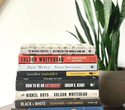 Photo of stack of books
